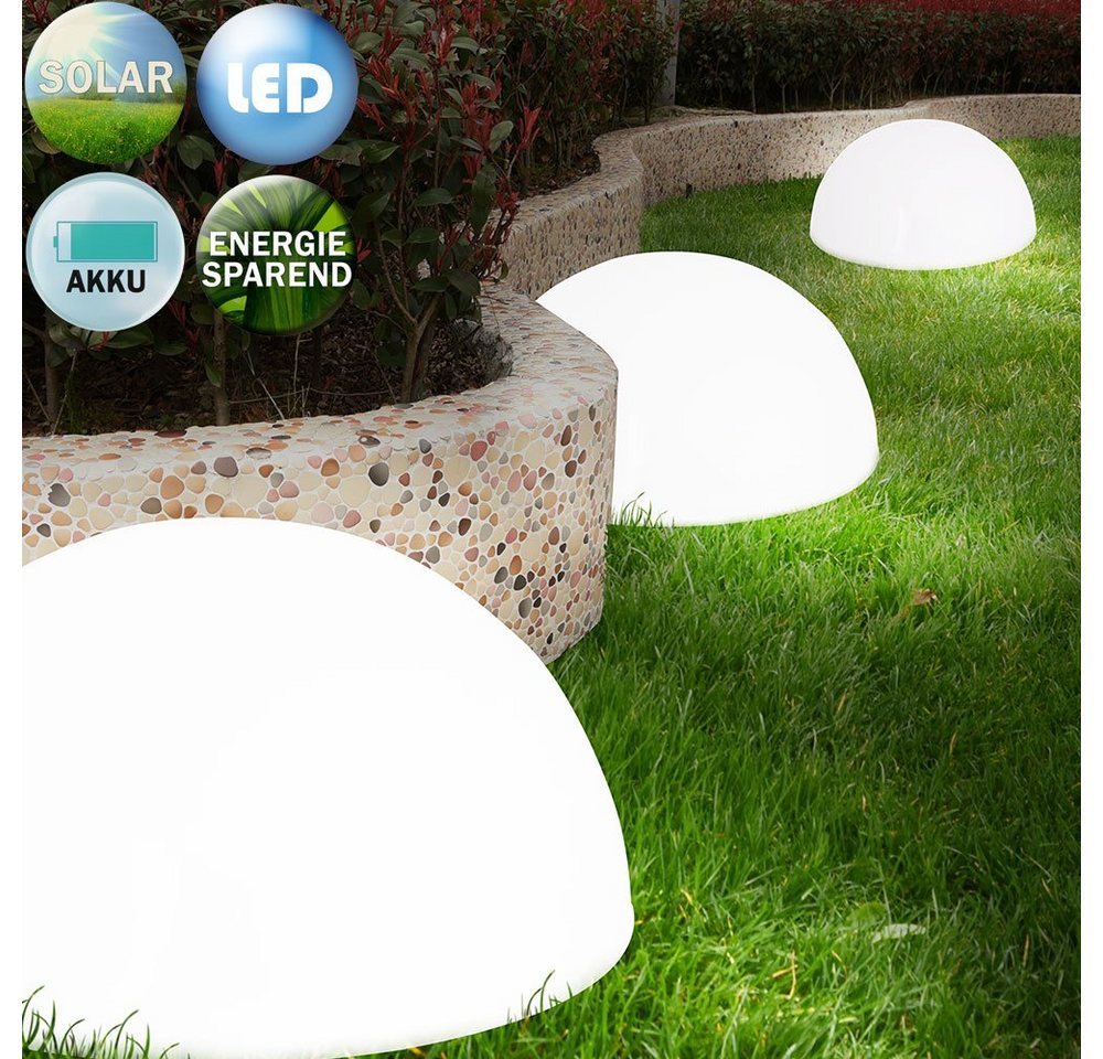 monzana LED Solarleuchte, LED, Weiß, 3er Set Solarlampe Außen Wetterfest Kugel Hängend Garten Balkon Wand von monzana