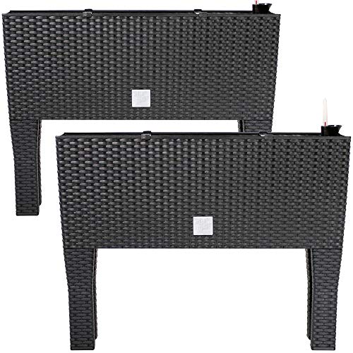 Deuba® Hochbeet 2in1 Funktion Balkonkasten 30L Bewässerungssystem mit abnehmbaren Füßen Polyrattan Beet Garten Balkon Kunststoff Anthrazit 60x25cm Deuba® Hochbeet 2in1 Funktion Balkonkasten 30L Bewässerungssystem mit abnehmbaren Füßen Polyrattan Beet Garten Balkon Kunststoff Anthrazit 60x25cm von Deuba