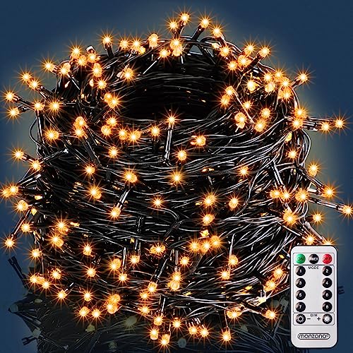 DEUBA® Lichterkette 100 LED Außen Timer 8 Leuchtmodi IP44 Dimmbar Wetterfest Batterie Innen Weihnachten Weihnachtslichterkette Beleuchtung Warmweiß von Deuba