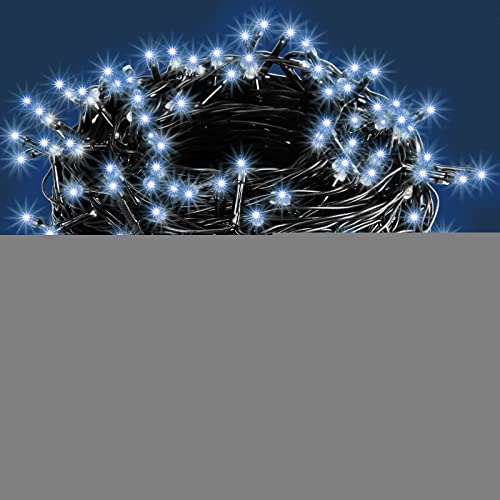 DEUBA® Lichterkette 160 LED Außen mit Timer 8 verschiedene Leuchtmodi IP44 Dimmbar Batterie Weihnachten Innen Weihnachtslichterkette Beleuchtung Blau von Deuba