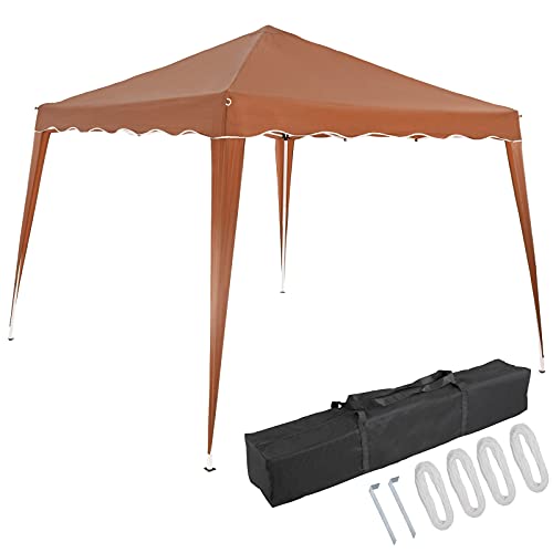CASARIA® Pavillon Capri 3x3m Pop-Up UV-Schutz 50+ Wasserdicht Winterfest mit Tasche Faltbar Stabil Camping Garten Faltpavillon Partyzelt Hellbraun von Casaria