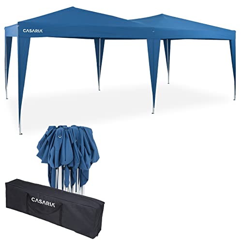 CASARIA® Pavillon Capri 3x6m Pop-Up Blau Wasserabweisend Inkl. Tasche UV-Schutz Faltpavillon Gartenzelt Partyzelt Zelt von Deuba