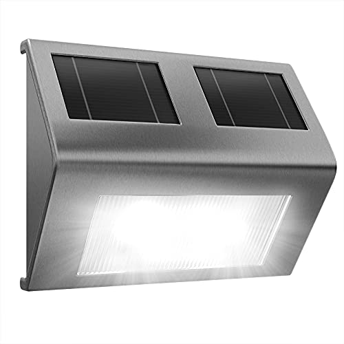 Deuba® Solarlampe für Außen Garten LED Edelstahl IP65 Wasserdicht Solar Hängend Wandleuchte Gartenbeleuchtung Leuchte Lampe Wand Ohne Bewegungsmelder von Deuba