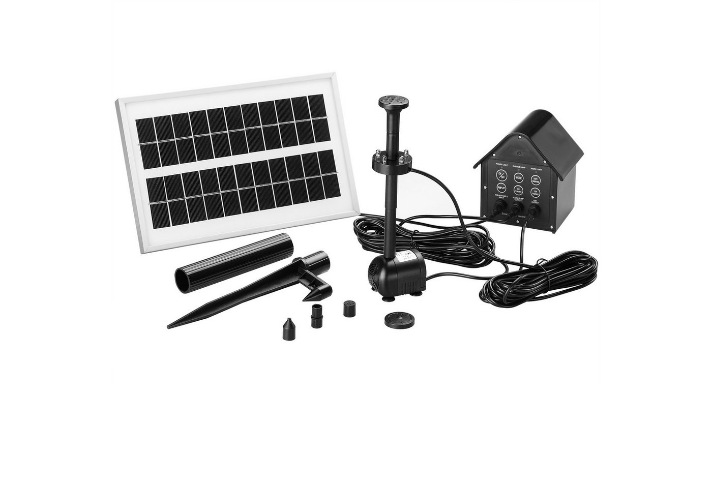 monzana Teichpumpe, LED Multicolor 4 Aufsätze Timer Akkuspeicher Fernbedienung Solarpanel monzana Teichpumpe, LED Multicolor 4 Aufsätze Timer Akkuspeicher Fernbedienung Solarpanel von monzana
