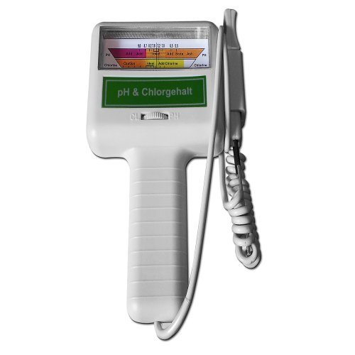 Deuba Wassertestgerät PH Chlor für Pool Schwimmbecken Teich Aquarium mit Sonde 110cm Kabellänge Batteriebetrieben Chlormessgerät Messgerät Wassertester von Deuba