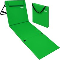 Deuba - detex® Strandmatte mit Rückenlehne Gepolstert Sonnenliege klappbar UV-beständig Tasche Reißverschluss Kissen Tragegurt Garten Camping von Deuba
