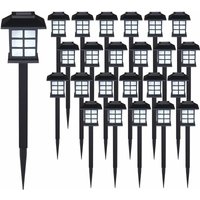 Led Solarlampe Außen Wetterfest IP44 Erdspieß Solar Garten Laterne Schwarz Solarleuchte Balkon 24er Set - Monzana von monzana