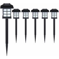 Led Solarlampe Außen Wetterfest IP44 Erdspieß Solar Garten Laterne Schwarz Solarleuchte Balkon 6er Set - Monzana von monzana