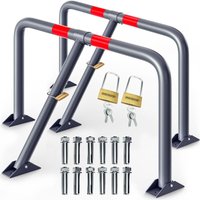 Deuba - monzana® 2x Parkpfosten Parkplatzsperre 6 Schlüssel Sperrpfosten klappbar Vorhängeschloss Stahl Robust Parkplatzbügel von Deuba