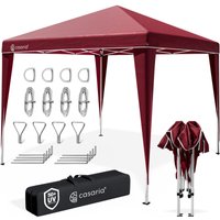 CASARIA® Pavillon Capri 3x3m Pop-Up UV-Schutz 50+ Wasserdicht Winterfest mit Tasche Faltbar Stabil Camping Garten Faltpavillon Partyzelt rot von Casaria