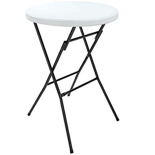 Casaria® Stehtisch Ø 72 cm Klappbar Rund Stabil Garten 110 cm Hoch Wasserabweisend Metall Klapptisch Bistrotisch Partytisch Bartisch Biertisch Weiß von Casaria