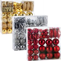 Weihnachtsbaumkugeln Weihnachtsbaumschmuck 102 tlg  3/4/6/8cm gold von Deuba