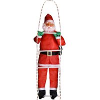 Weihnachtsmann auf Leiter LED 240 x 39 x 39cm mehrfarbig/warmweiß von Deuba