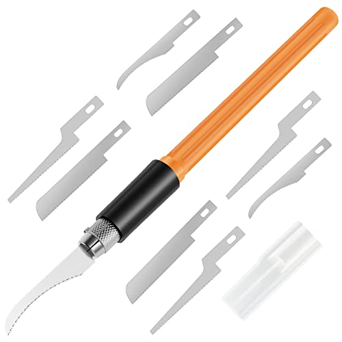 DEUSON MINI Handsäge Ergonomisch nicht rutschscharfe Hobby Rasierer Säe Säge mit handgehaltenem exquisitem haltbarem Modellhandwerk mit 9 Klingen zum Schnitzen von Gartengeschnittene Branche von Deuson