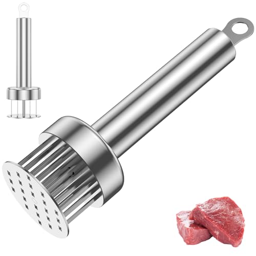 Deuson Fleisch Tenderizer 22 Nadeln Handheld Fleisch Tenderizer Werkzeug Edelstahl Fleisch Tenderizer Hammer Presse Effizienter Fleischhammer für Steak Hühnchen Fisch Schweinefleisch 2,2×2,2×7,5 Zoll von Deuson