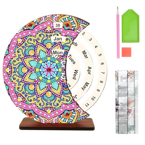 Kalender Set,Rotierender Kalender,Tischkalender,Ewiger Kalender,Tisch Deko,DIY Kreatives Geburtstag Geschenke Mädchen 6 7 8 9 10 Jahre(Stil 1) von Deuson