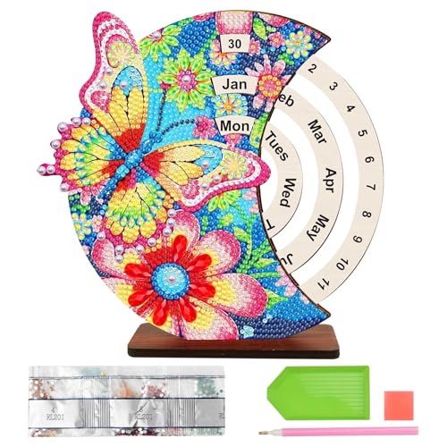 Kalender Set,Rotierender Kalender,Tischkalender,Ewiger Kalender,Tisch Deko,DIY Kreatives Geburtstag Geschenke Mädchen 6 7 8 9 10 Jahre(Stil 2) von Deuson
