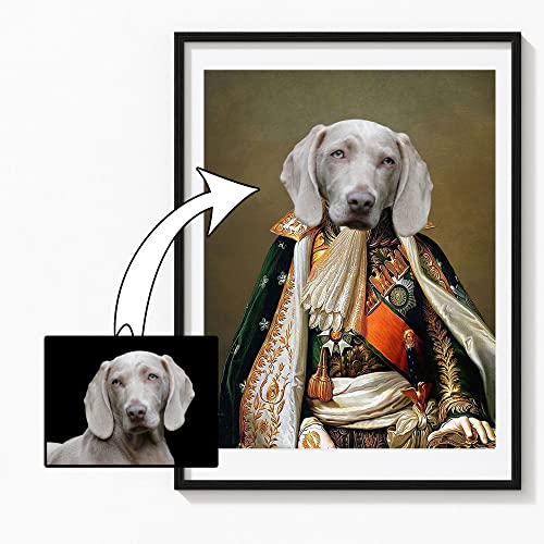 Dein Haustier als Königliches Portrait Artwork auf einem Poster Geschenk für Haustierbesitzer – Personalisierte Geschenke für Männer & Frauen – Haustier Geschenk – mit Foto (R16) von Deutsam