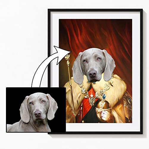 Dein Haustier als Königliches Portrait Artwork auf einem Poster Geschenk für Haustierbesitzer – Personalisierte Geschenke für Männer & Frauen – Haustier Geschenk – mit Foto (Royal R04) von Deutsam