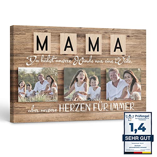 Deutsam Individuelle Leinwand Mama mit eigenen Fotos emotionales Geschenk zum Muttertag für deine Mama Für immer Mutter Geburtstag Weihnachten von Deutsam