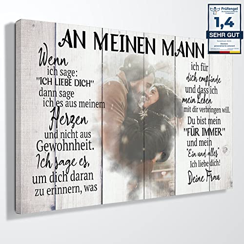 Deutsam Personalisierte Leinwand Für meinen Mann Geschenk zum Valentinstag mit eigenem Foto Geschenk Valentinstag Muttertag Vatertag Leinwandbild von Deutsam