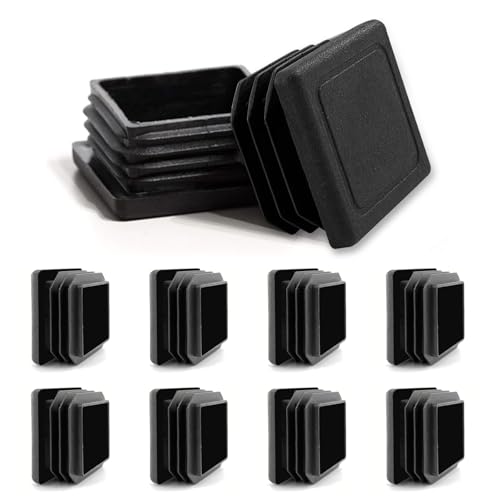 30x30 mm Lamellenstopfen für Vierkantrohr - 10 Stück Rohrabdeckung aus Polyethylen (PE), Stopfen Endstopfen Endkappen Rohrstopfen Quadratisch für Stahl-, Edelstahl- und Alurohre (Schwarz) von Devantia
