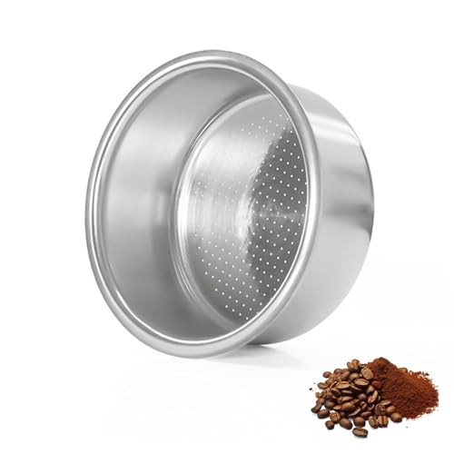 51mm Kaffeesieb Filterkorb Espresso Sieb - 2 Tasse Edelstahl Kaffeefilter kompatibel mit Delonghi, Breville Espressomaschine, Siebträger Zubehör (Nicht geeignet für Delonghi Dedica EC685 & EC680) von Devantia