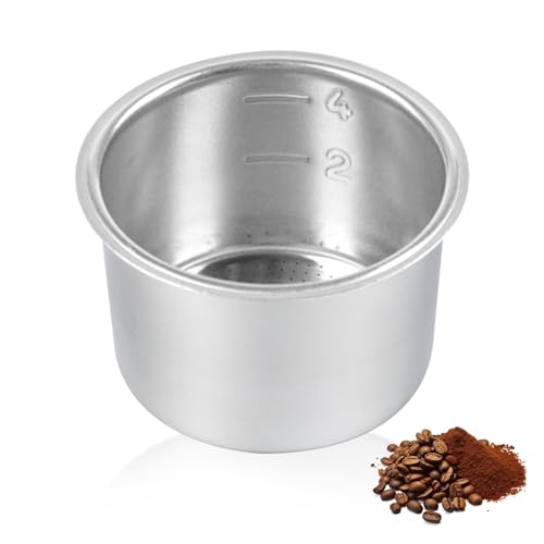 51mm Kaffeesieb Filterkorb Espresso Sieb - Siebträger Zubehör Edelstahl Kaffeefilter kompatibel mit Delonghi, Breville Espressomaschine Rückspülfilter Kaffeesieb, Kaffeefilter Camping (4 Tassen) von Devantia