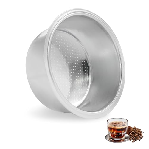 54mm Kaffee Filterkorb Sieb - 2 Tassen Druckloser Filterkorb für Sage/Breville, De'Longhi La Specialista, Rancilio Silvia Siebträger 54mm, Siebträger Zubehör für Able Brewing Kone Handle, Sinba von Devantia
