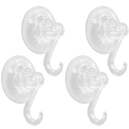 Saugnapf Haken Extra Stark Vakuum Saugnapfhaken - Saugnäpfe mit Haken Ohne Bohren, Wiederverwendbar Saughaken für Fenster Bad Küche Badezimmer Glas Fliesen usw, Max 3KG, 7.3cm (Transparent, 4 Stück) von Devantia