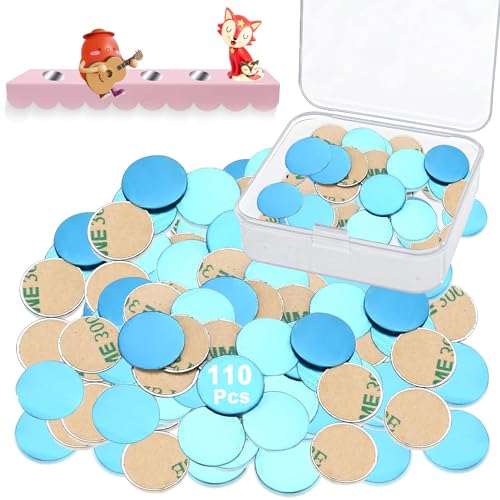 110 Stück Metallplättchen Selbstklebend für Toniefiguren, 15x0.3mm Runden Metall Platte, Edelstahl Metallplättchen Selbstklebend mit Klebesockel, Dekoriere das Kinderzimmer mit Tonie Figuren von Devenirriche