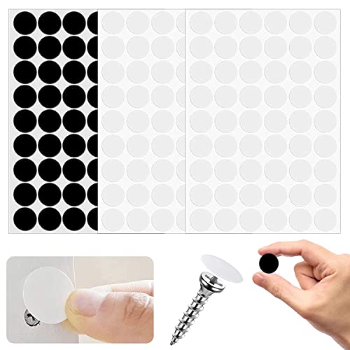 162 Stück Schraubenabdeckung Selbstklebend Weiß Schwarz, Ø21mm Selbstklebende Schrauben Abdeckkappen wasserdichte Schraubenloch Aufkleber für Wandschränke Schreibtische Schrauben Möbel Reparaturen von Devenirriche