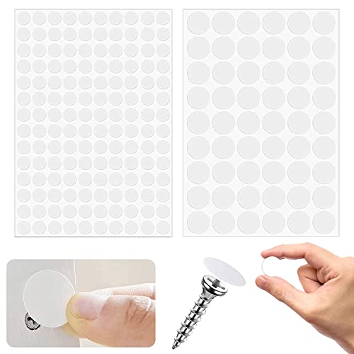 194 Stück Schraubenabdeckung Selbstklebend Weiß, Ø12mm, Ø21mm Selbstklebende Schrauben Abdeckkappen wasserdichte Schraubenloch Aufkleber für Wandschränke Schreibtische Schrauben Möbel Reparaturen von Devenirriche