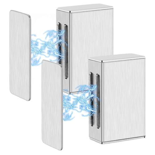 Tür Magnet Schranktüren Selbstklebend, 2 Stück Magnetischer TüRschließEr, Möbel Schrankmagnete, Magnetschnäpper Stark Edelstahl, Küchenschrankmagnete für SchranktüRen, BalkontüR, Schranktüren Möbel von Devenirriche