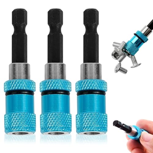 3 Stück Trockenbau Bit Bithalter, 1/4-Zoll-Sechskantschaft Schnellwechsler Magnetisch Bit, Trockenbauschrauber Aufsatz Magnetischer Bit, Halter Halterung Schraubendreher, Magnetischer Bithalter von Devenirriche