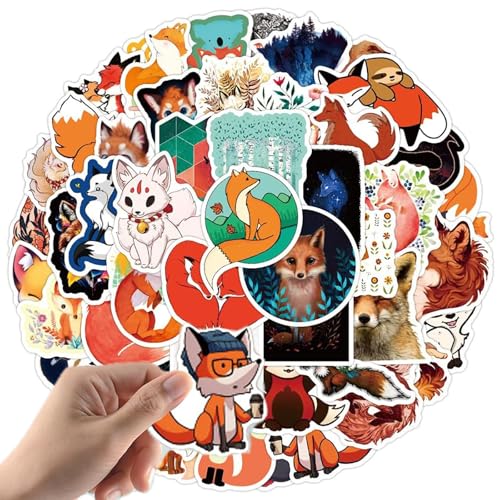 50 Stück Aufklebe Fuchs Aufkleber, 50 verschiedene Fuchs Aufkleber,Aufkleber machen Ihre Wasserflasche und Ihren Laptop stilvoll und lebendig,Geschenk für Jugendliche und Erwachsene von Devenirriche