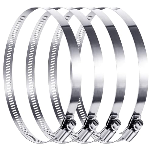 91–114 mm Schlauchschellen, 4 Stück, verstellbare Metall-Schlauchschellen, Edelstahl-Schlauchschellen, große Schlauchschellen, Schneckenantriebsklemmen, Kanalschellen zur Sicherung von Schläuchen und von Devenirriche