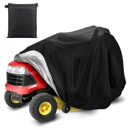 Rasentraktor-Abdeckung, Wasserdichte Rasentraktor Abdeckplane, 210D Oxford Traktorabdeckungen mit Aufbewahrungstasche, UV-Beständig Rasenmäherabdeckung für Garten und Außenbereich 183x137x117cm von Devenirriche
