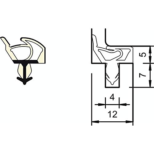 Deventer Innentürdichtung SP 7522, Kunststoff, Farbe: Beige von Deventer