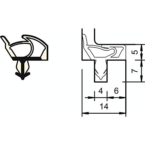 Deventer Innentürdichtung SP 7544, Kunststoff, Farbe: beige von Deventer