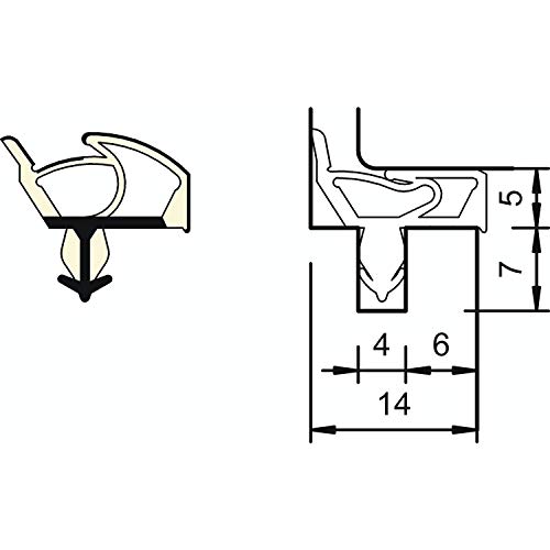 Deventer Innentürdichtung SP 7576, Kunststoff, Farbe: Beige von Deventer