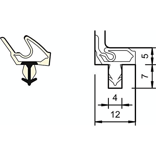 Deventer Türanschlagdichtung SP 7677, Falz 12 mm, Kunststoff, Farbe: Beige von Deventer