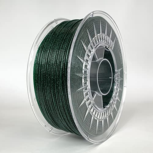 Devil Design | Filament | PETG Galaxy Green - grün galaktisch | 1.75 | 1kG | für Anfänger und Fortgeschrittene | Top Haftung | wenig Stringing | leicht zu drucken | verzugsarm und geruchslos von Devil Design