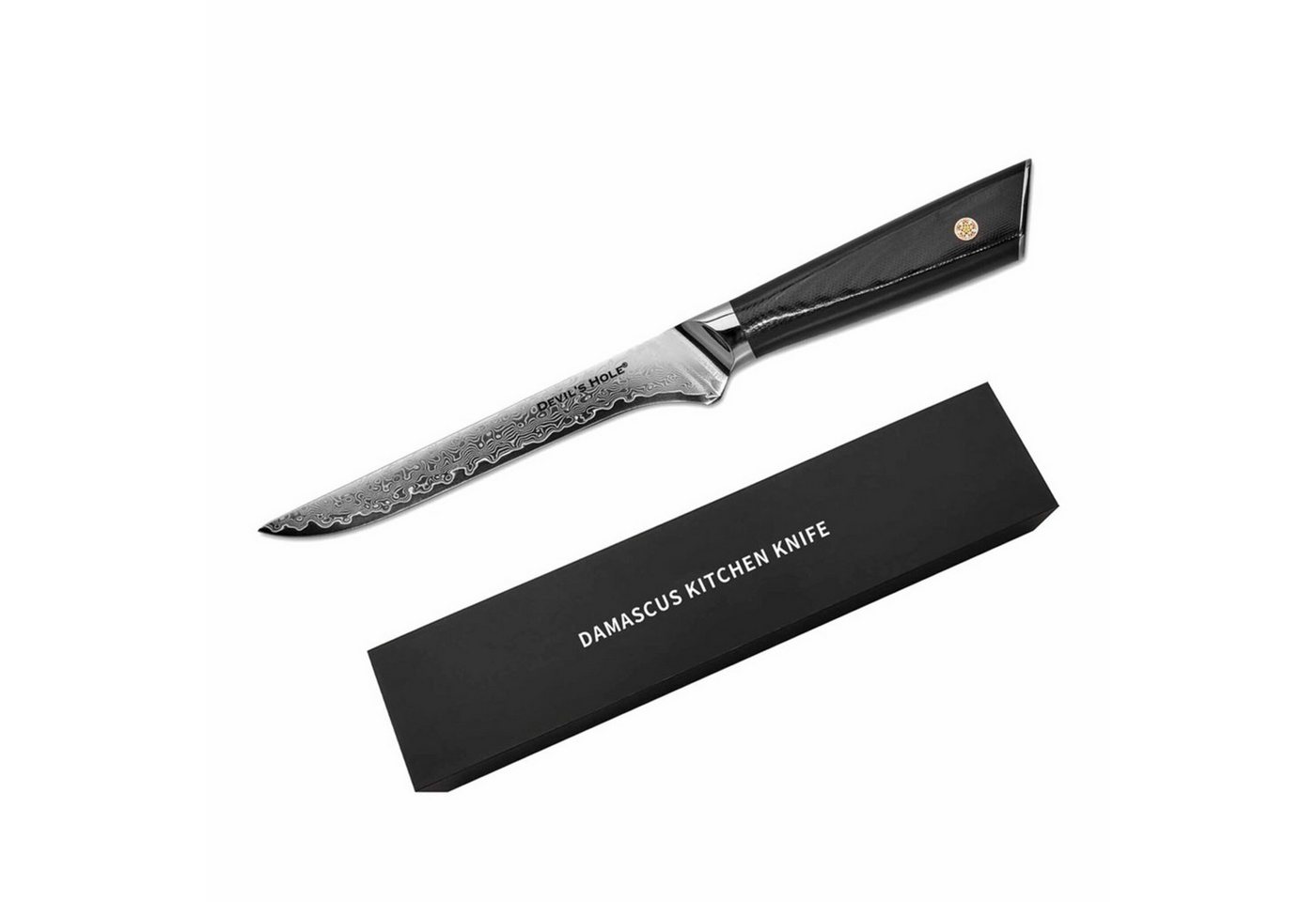 Devil's Hole Fleischmesser Devil's Hole® Damastmesser Ausbeinmesser Schwarz von Devil's Hole