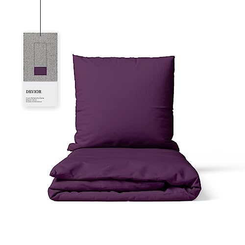 Devior 2er Set Uni Kissenbezug 40x80 cm Aubergine | 2X Kissenhüllen | Bettbezug Set mit YKK Reißverschluss | Oeko-Tex Mikrofaser | Atmungsaktiv und weich | Allergiker geeignet von Devior