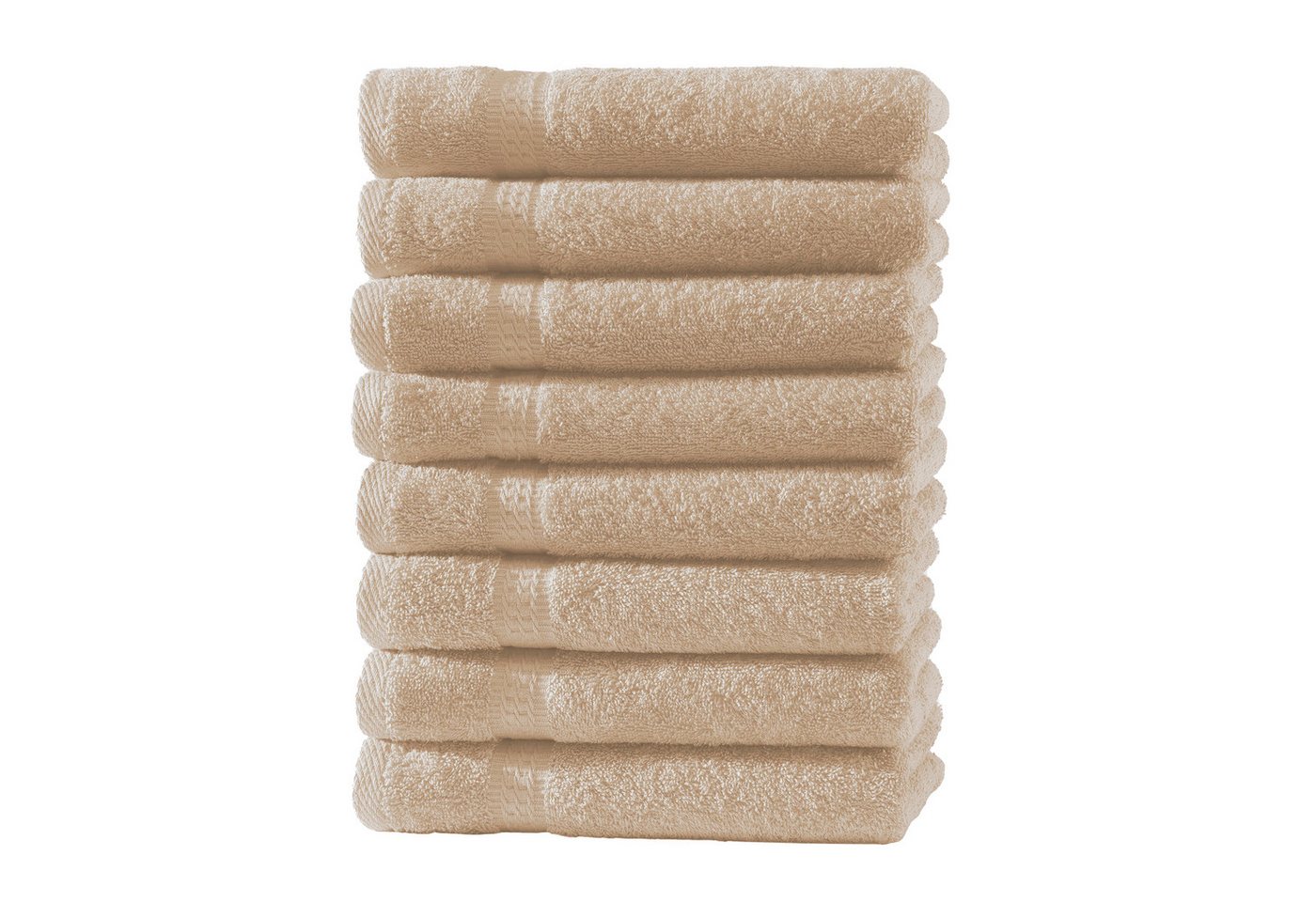 Devior Gästehandtücher 8er Set 30x50 – Weiche Baumwoll Gästehandtücher mit Bordüre, saugstark, 100% Baumwolle (Spar-Set), schnelltrocknend, ideal fürs Gästebad & kleine Handtuchhalter von Devior