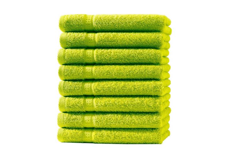 Devior Gästehandtücher 8er Set 30x50 – Weiche Baumwoll Gästehandtücher mit Bordüre, saugstark, 100% Baumwolle (Spar-Set), schnelltrocknend, ideal fürs Gästebad & kleine Handtuchhalter von Devior