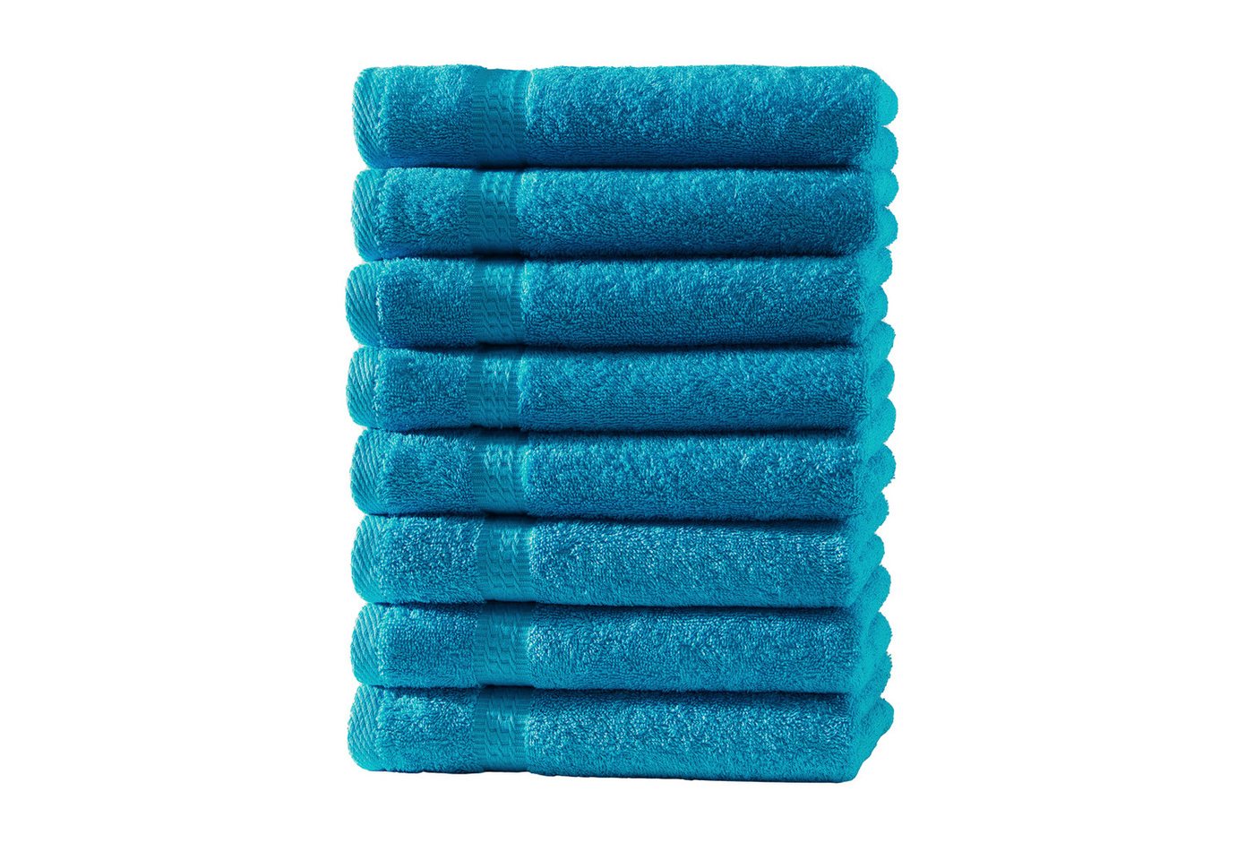 Devior Gästehandtücher 8er Set 30x50 – Weiche Baumwoll Gästehandtücher mit Bordüre, saugstark, 100% Baumwolle (Spar-Set), schnelltrocknend, ideal fürs Gästebad & kleine Handtuchhalter von Devior