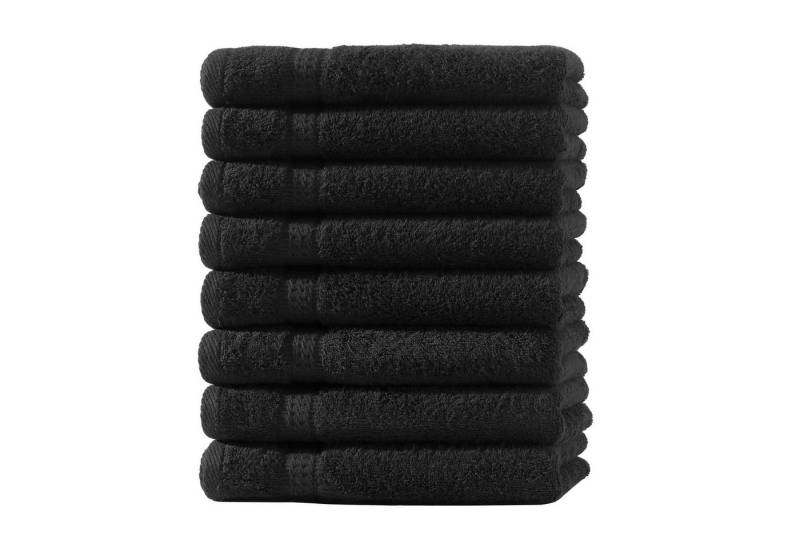 Devior Gästehandtücher 8er Set 30x50 – Weiche Baumwoll Gästehandtücher mit Bordüre, saugstark, 100% Baumwolle (Spar-Set), schnelltrocknend, ideal fürs Gästebad & kleine Handtuchhalter von Devior