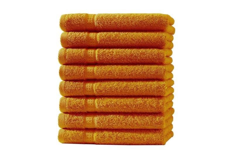 Devior Gästehandtücher 8er Set 30x50 – Weiche Baumwoll Gästehandtücher mit Bordüre, saugstark, 100% Baumwolle (Spar-Set), schnelltrocknend, ideal fürs Gästebad & kleine Handtuchhalter von Devior